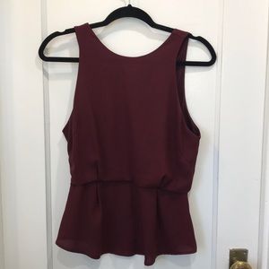 Astr peplum plum colored tank